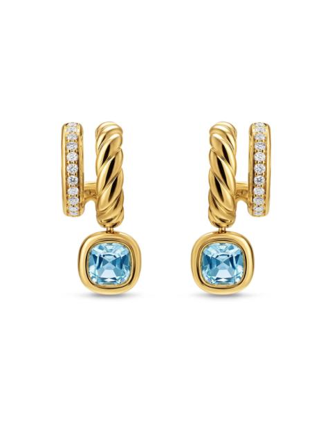DAVID YURMAN Women's DY Mercer Color Two Row Drop Earrings in 18K Yellow Gold - Sky Blue Topaz