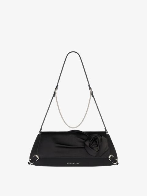 Givenchy VOYOU CLUTCH BAG IN DRAPED SATIN WITH FLORAL ORNAMENT