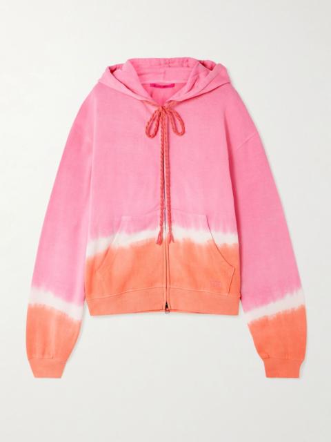 The Elder Statesman Tie-dyed cotton and cashmere-blend jersey hoodie Pink