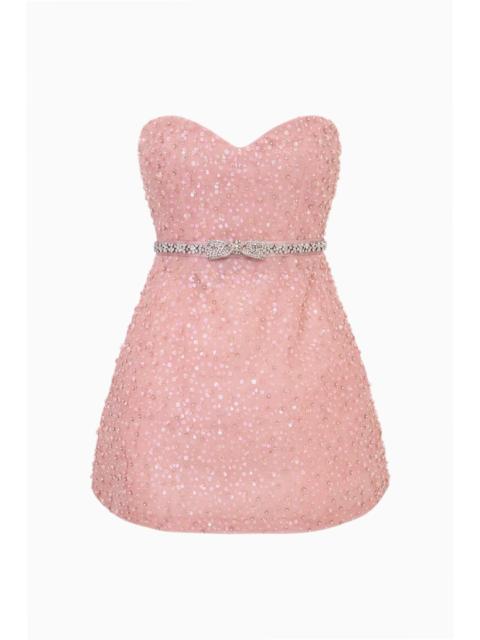 LoveShackFancy Sommaire Hand-Beaded Mini Dress