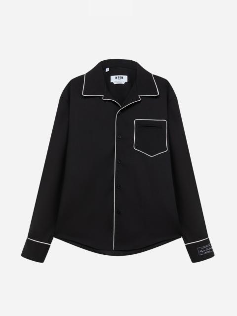 MSGM Wool blend pajama shirt with contrast piping