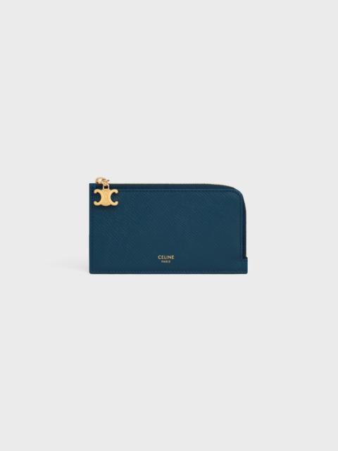 CELINE LONG ZIPPED CARD HOLDER IN GRAINED CALFSKIN