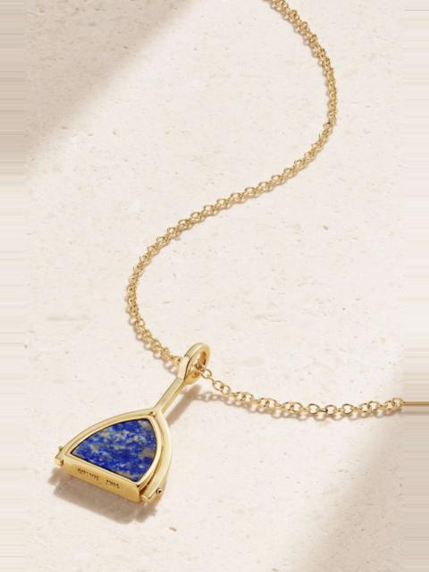 MATEO Flip 14-karat gold, lapis lazuli and diamond necklace