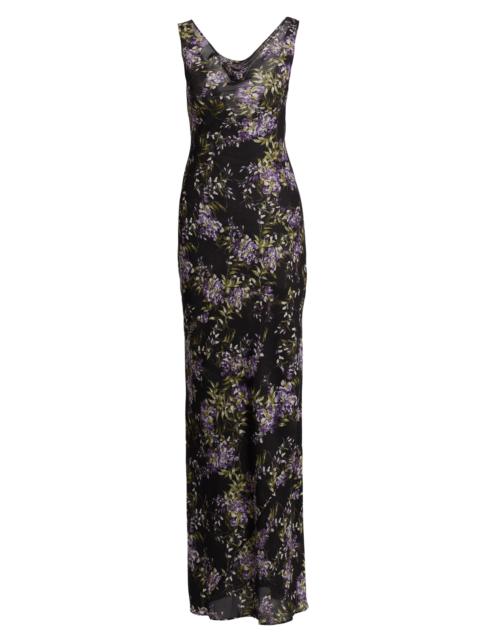 NORMA KAMALI Women's Floral Cowlneck Maxi Dress - Lavender Floral
