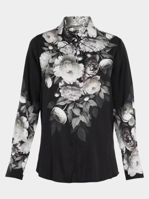 KOBI HALPERIN Kit Floral-Print Stretch Silk Blouse