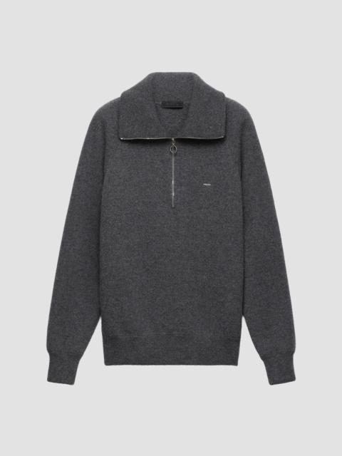 Prada Men's Wool and Cashmere Polo Sweater - Grey