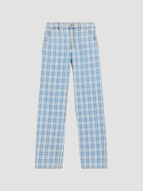 Burberry Women's Drusilla Check Straight Pants - Light Indigo Blue