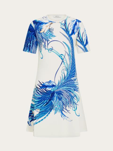 FERRAGAMO Dress with feather print