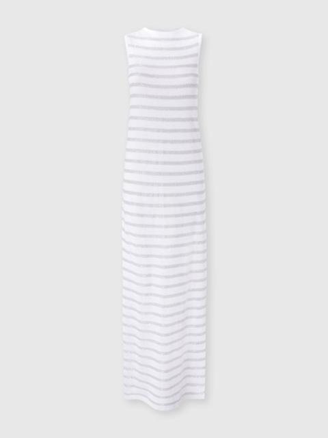 Missoni Sleeveless Striped Viscose Gown with Slit