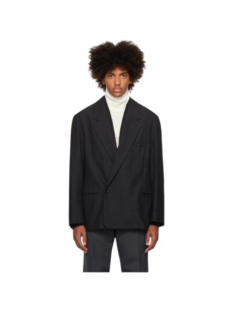 Lemaire Black Maxi Double Breasted Blazer
