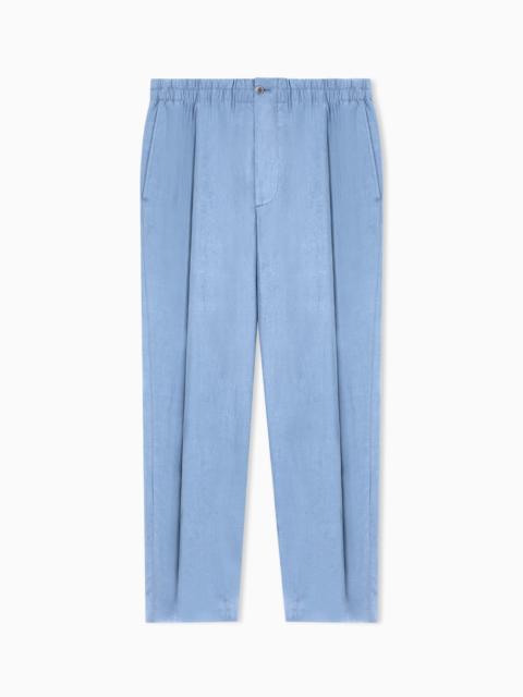 GIORGIO ARMANI SINGLE-PLEAT TROUSERS IN LYOCELL