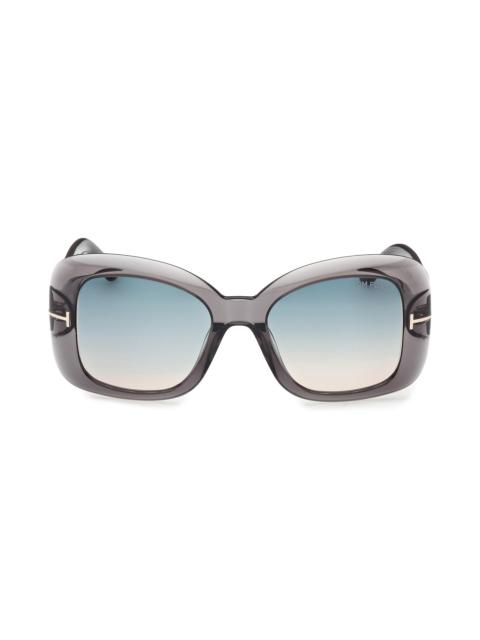 TOM FORD Women's Sandra-02 52MM Square Sunglasses - Grey Turquoise