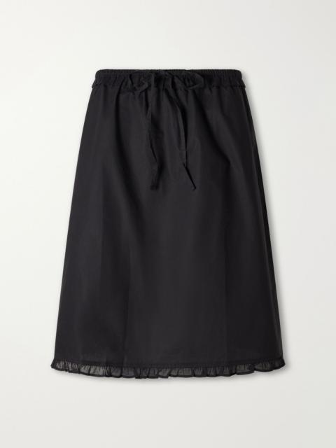DEIJI STUDIOS One Frill organic cotton-poplin knee-length skirt Black