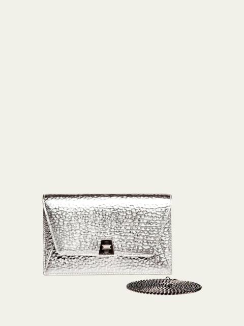 AKRIS Anouk Hammered Leather Envelope Clutch Bag