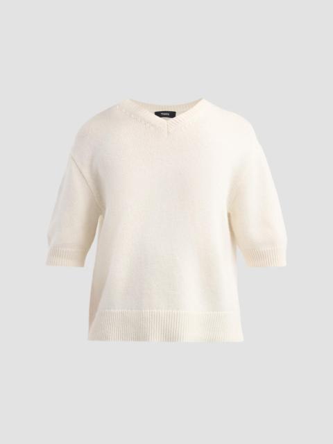 Theory Women's Cashmere Crop Sweater - Ivory