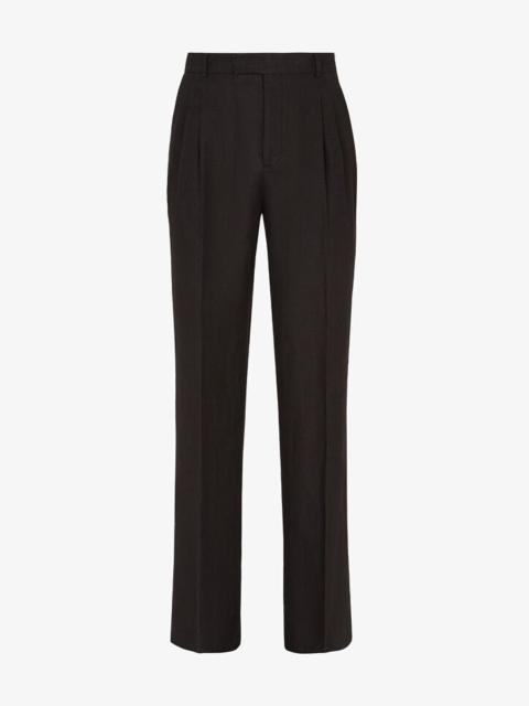 FENDI Black hemp fabric pants