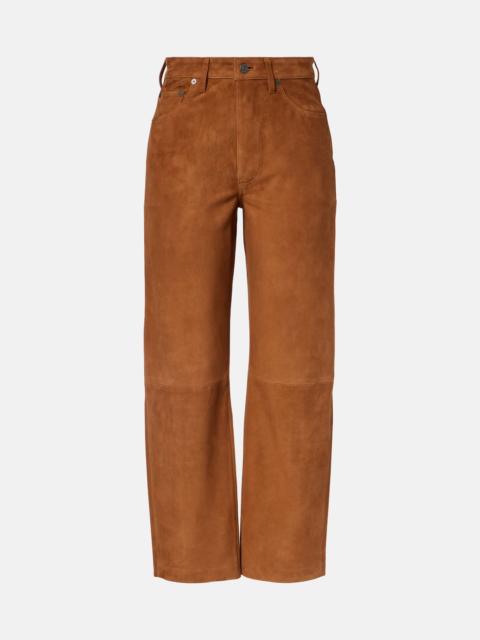 Citizens of Humanity Miro low-rise suede straight-leg pants