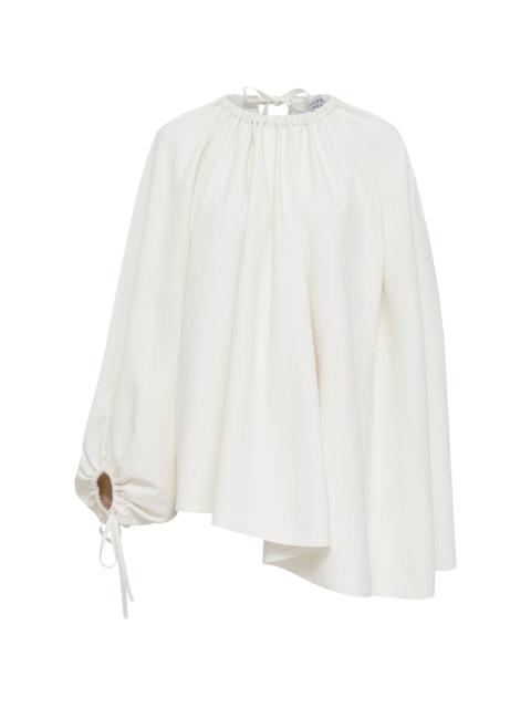 GABRIELA HEARST Wilmer Pleated Cape Top In Ivory Soft Leather