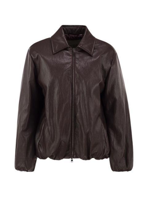 Herno faux-leather bomber jacket