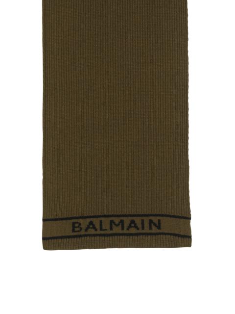 Balmain Wool scarf with Balmain logo