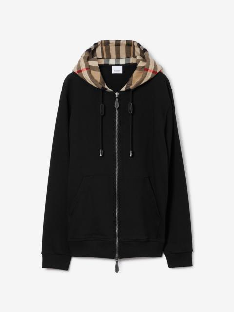 Check Hood Cotton Hooded Top