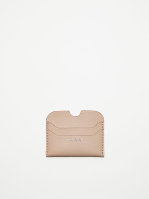 Leather card holder - Taupe beige