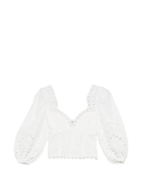 Charo Ruiz Bass laced balloon-sleeve top