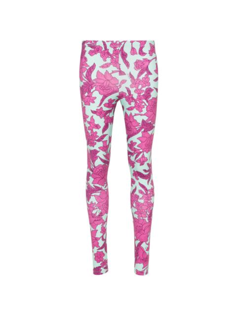 floral-print mid-rise leggings