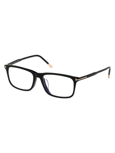 TOM FORD Men's 57MM Rectangle Optical Glasses - Black