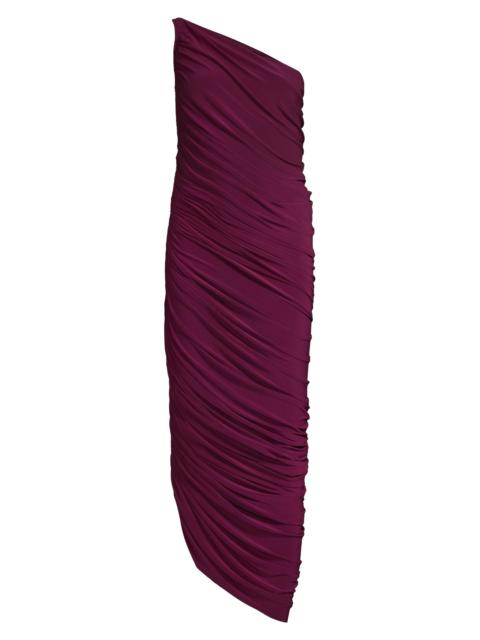 NORMA KAMALI Women's Diana Ruched One-Shoulder Gown - Plum