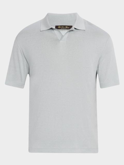Loro Piana Men's Mazzorbo Silk and Cotton Polo Shirt