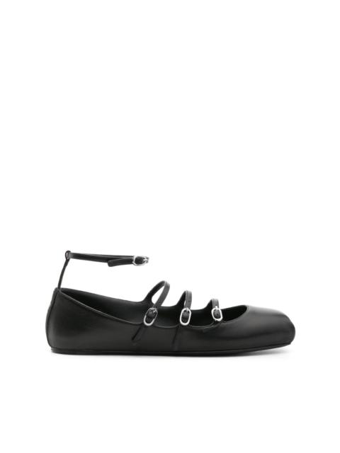 Alexander McQueen buckled-straps leather ballerina shoes