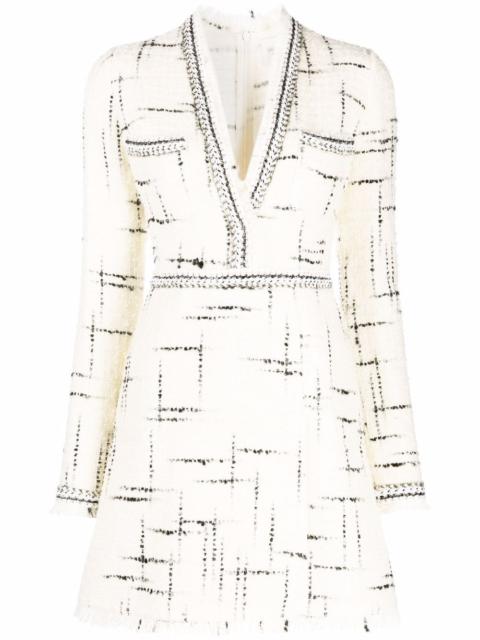 GIAMBATTISTA VALLI tweed-knit longsleeved dress