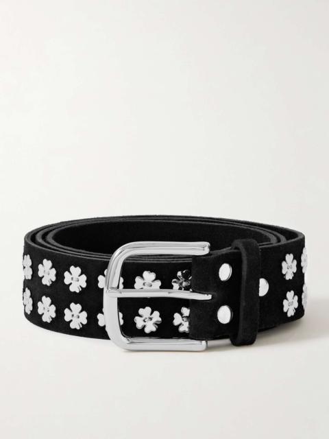 BODE Clover 4cm Embellished Suede Belt