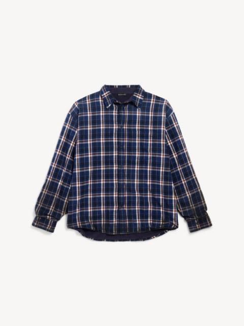 BALENCIAGA Men's Reversible Shirt in Navy/brown