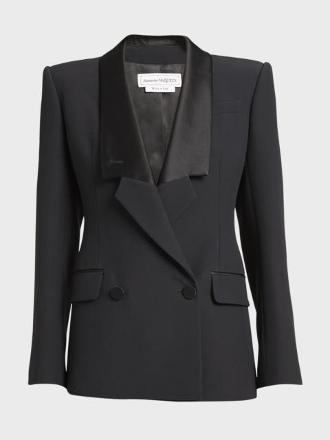 Alexander McQueen Tailored Blazer Jacket with Satin Lapel