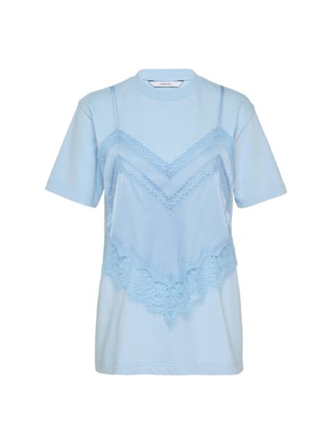 pushBUTTON Light Blue Lace Camisole Layer Tee
