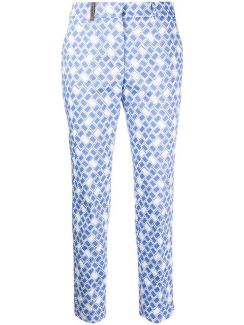 PESERICO geometric-print slim trousers