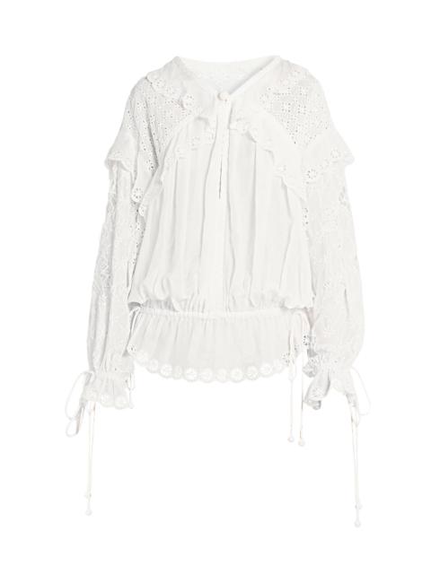 Isabel Marant Women's Nowana Eyelet Cotton-Silk Blouse - White