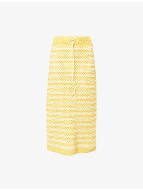 SIMKHAI Welles Crochet Midi Skirt