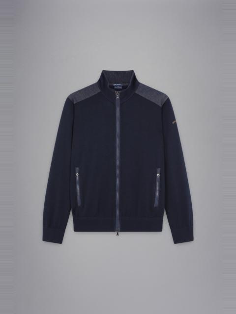 Paul & Shark WOOL SWEATER WITH DENIM INSERTS