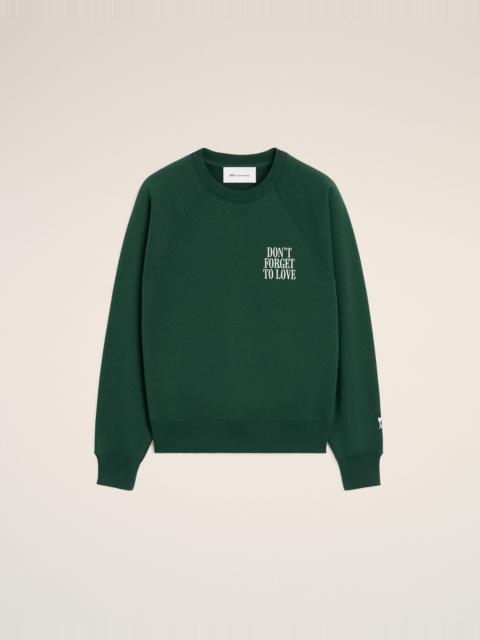 AMI Paris GREEN COTTON "DON'T FORGET TO LOVE" SWEATSHIRT
