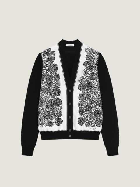 Givenchy CARDIGAN IN COTTON KNIT WITH FLOWERS PRINT