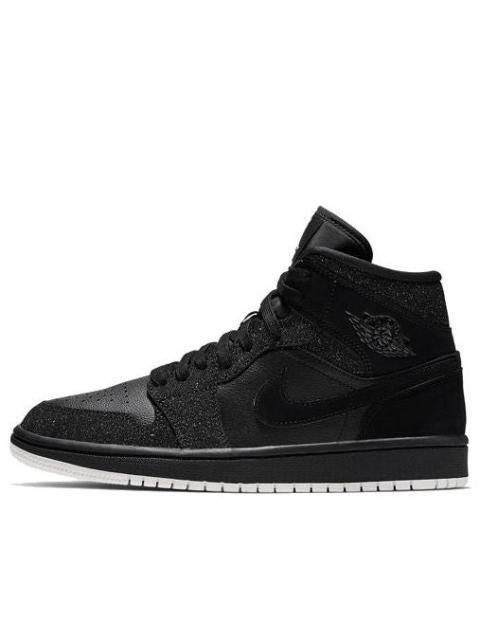 Jordan (WMNS) Air Jordan 1 Mid 'Black Glitter' BQ6472-001