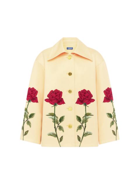 LEO LIN Leyna Embellished Rose Jacket yellow
