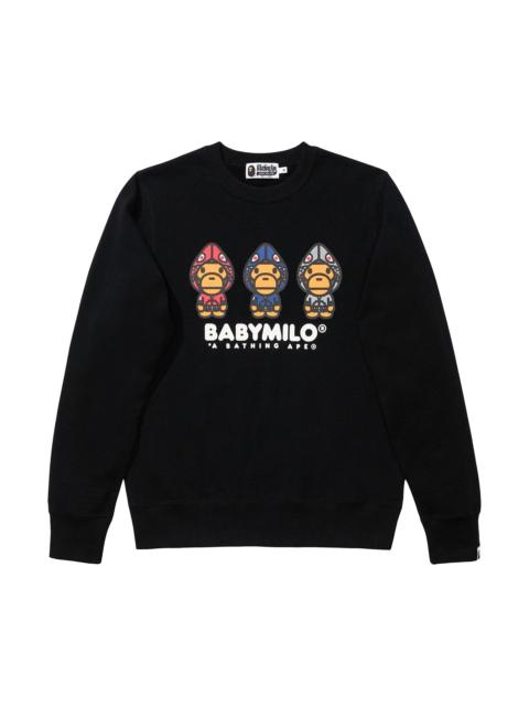 A BATHING APE® BAPE Milo Shark Hoodie Print Crewneck 'Black'