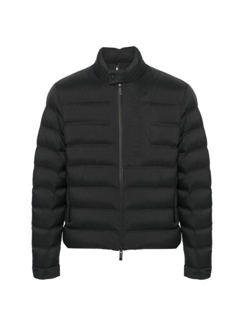 logo-embossed quilted jacket