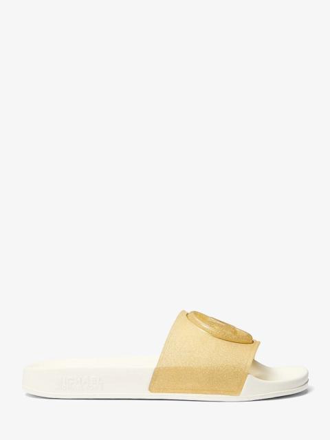 MICHAEL KORS Penny Glitter Embellished PVC Slide Sandal