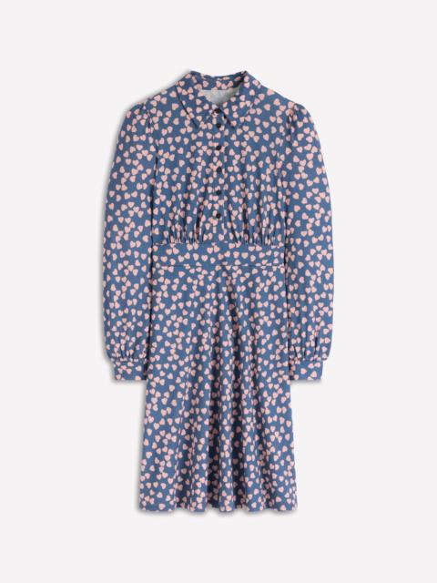 BODEN Orla Short Jersey Shirt Dress-Denim Blue. Heart Cascade