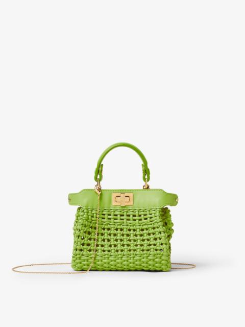 FENDI Nano Peekaboo Forest green leather miniature bag